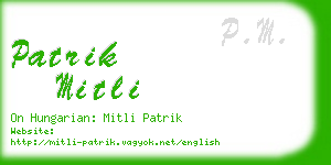 patrik mitli business card